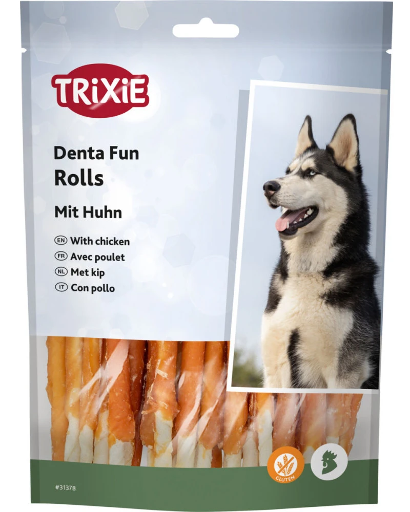 Ласощі для собак Trixie Denta Fun Chicken Chewing Rolls 240 г 30 шт. (4011905313788)