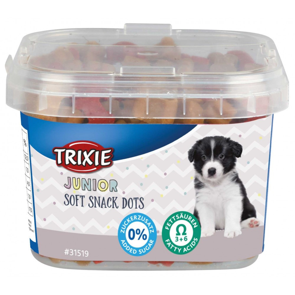 Ласощі дропси для собак Trixie з вітамінами для цуценят Junior Soft Snack Dots з кальцієм 140 г (4011905315195)