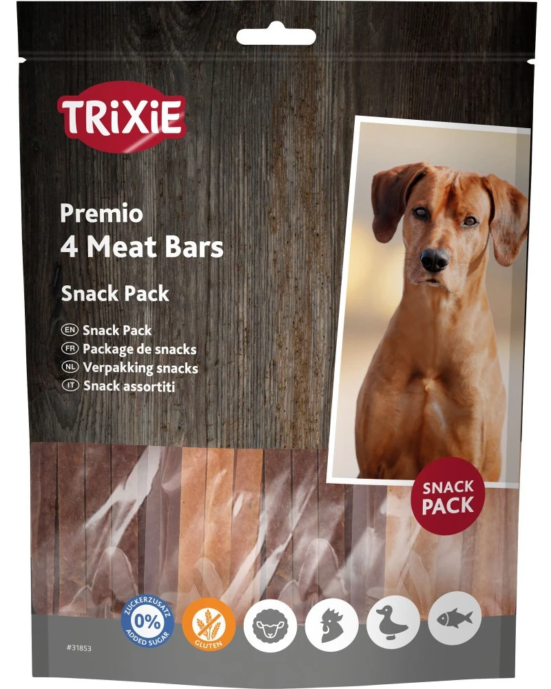 Ласощі для собак Trixie Premio 4 Meat Bars з куркою качкою бараниною та лососем 4х100 г (4011905318530)