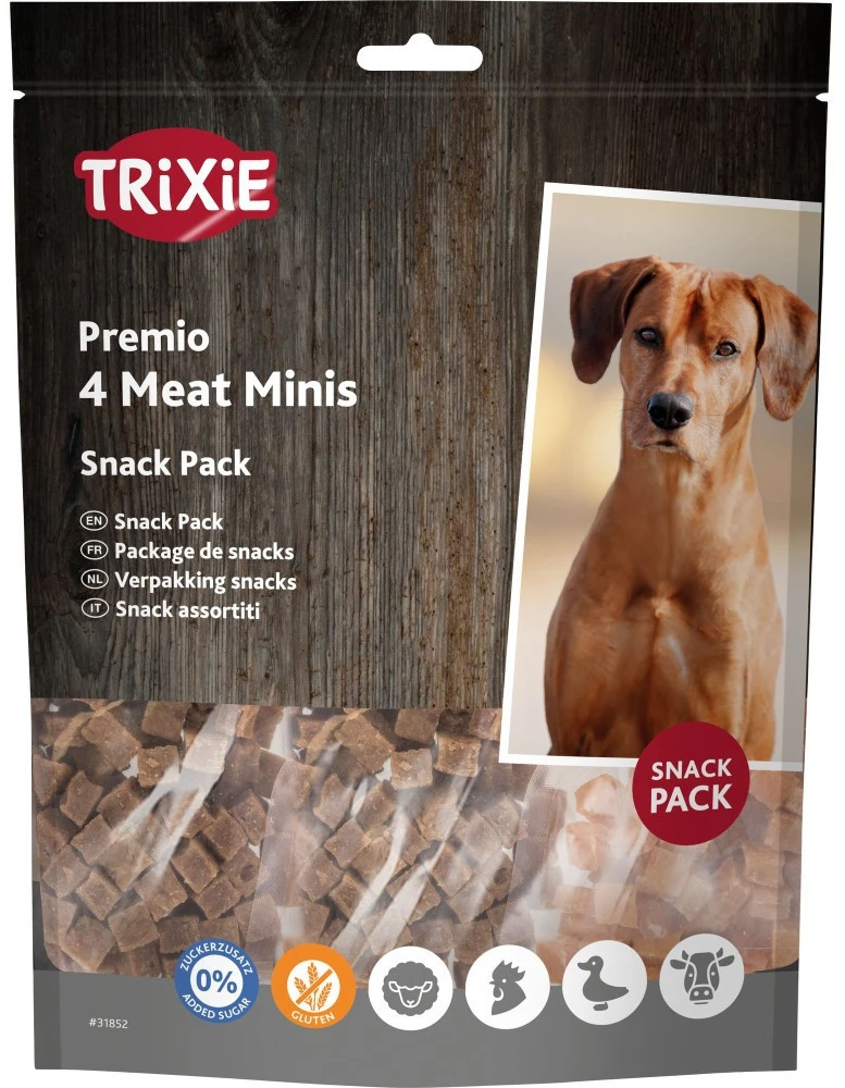 Ласощі для собак Trixie Ласощі Trixie Premio 4 Meat Minis для собак з куркою качкою яловичиною та бараниною 4х100 г