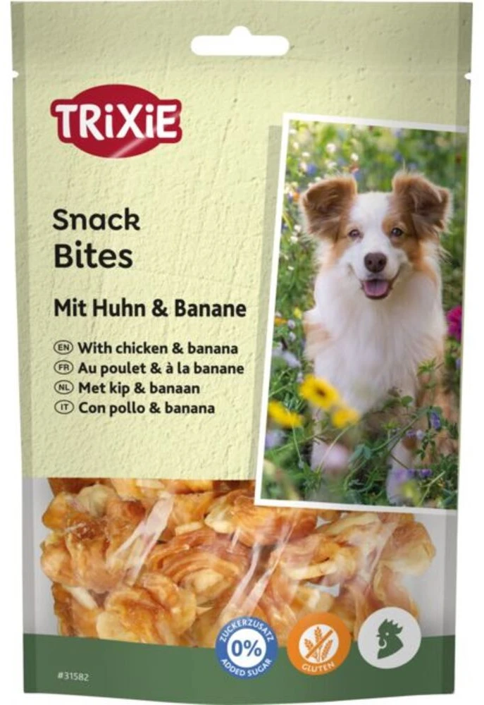 Ласощі для собак Trixie Bites with Chicken&Banana з куркою та бананом 100 г (4011905315829)