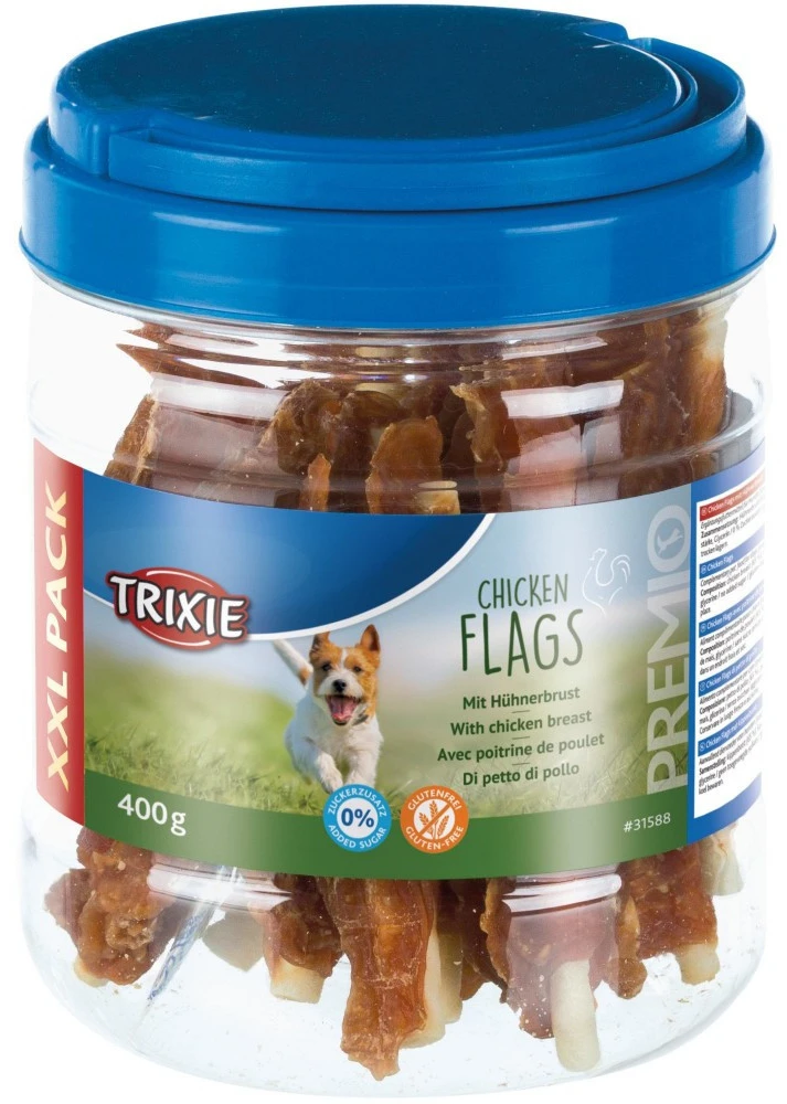 Лакомство для собак Trixie Premio Chicken Flags куриное филе банка 400 г (4047974315880)