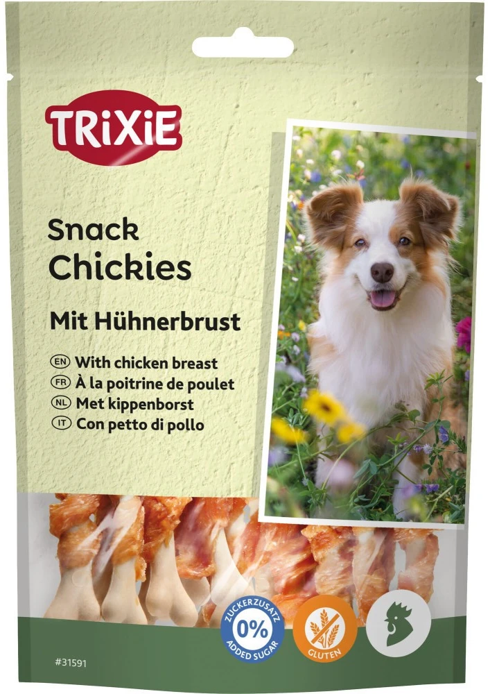 Ласощі для собак Trixie Chickies with Chicken Breast збагачені кальцієм з куркою 100 г (4011905315911)