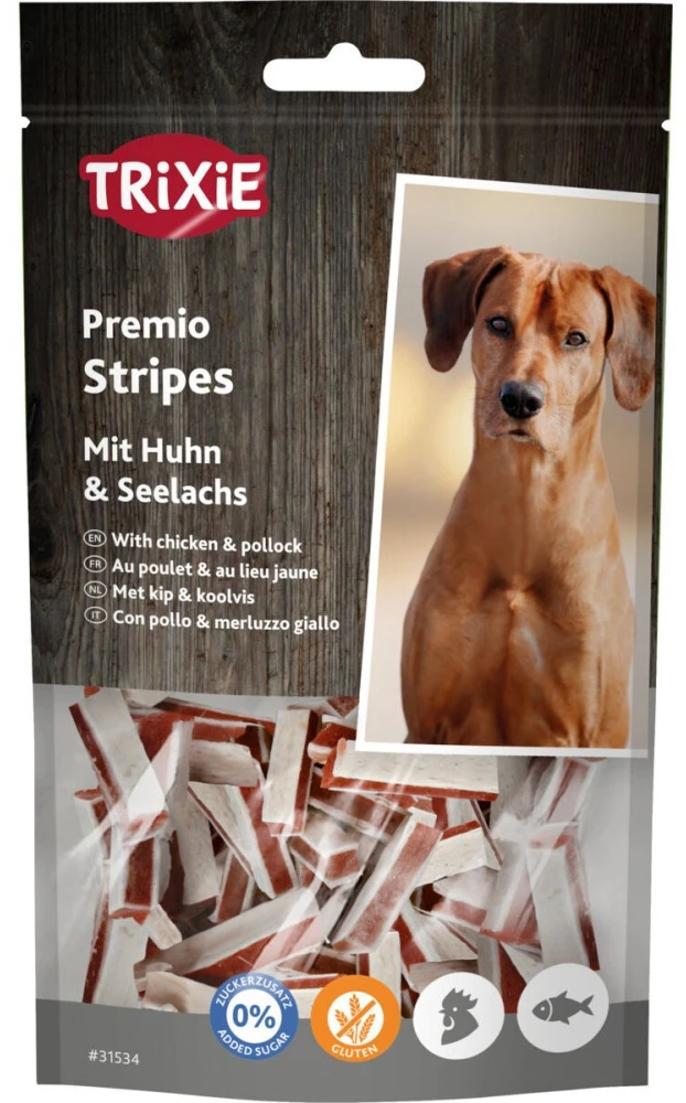 Ласощі для собак Trixie Premio Stripes with Chicken & Pollock дз куркою та мінтаєм 75 г (4011905315348)