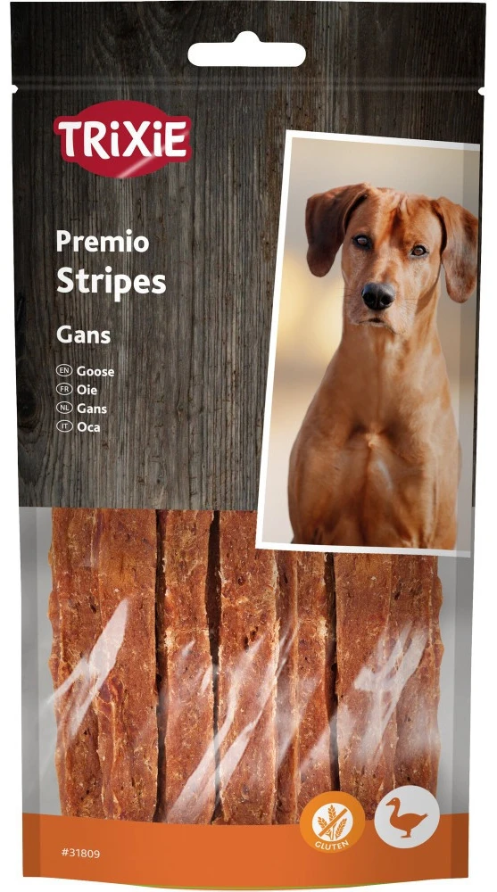 Ласощі для собак Trixie Premio Stripes Goose з гусаком 65 г (4011905318097)