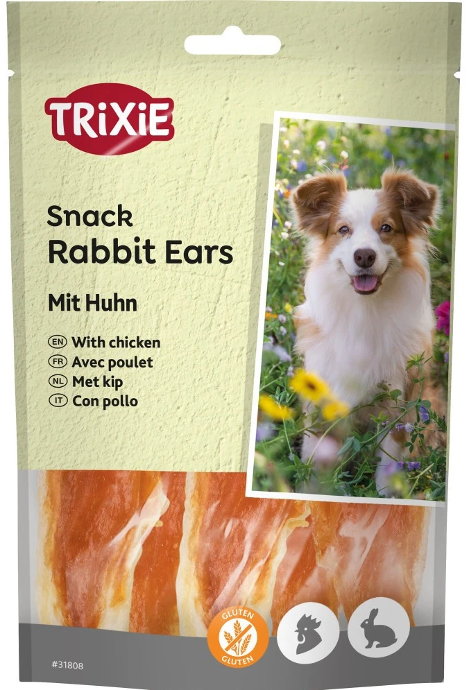 Ласощі для собак Trixie Rabbit Ears with Chicken вушка кролика та філе курки 80 г (4011905318080)