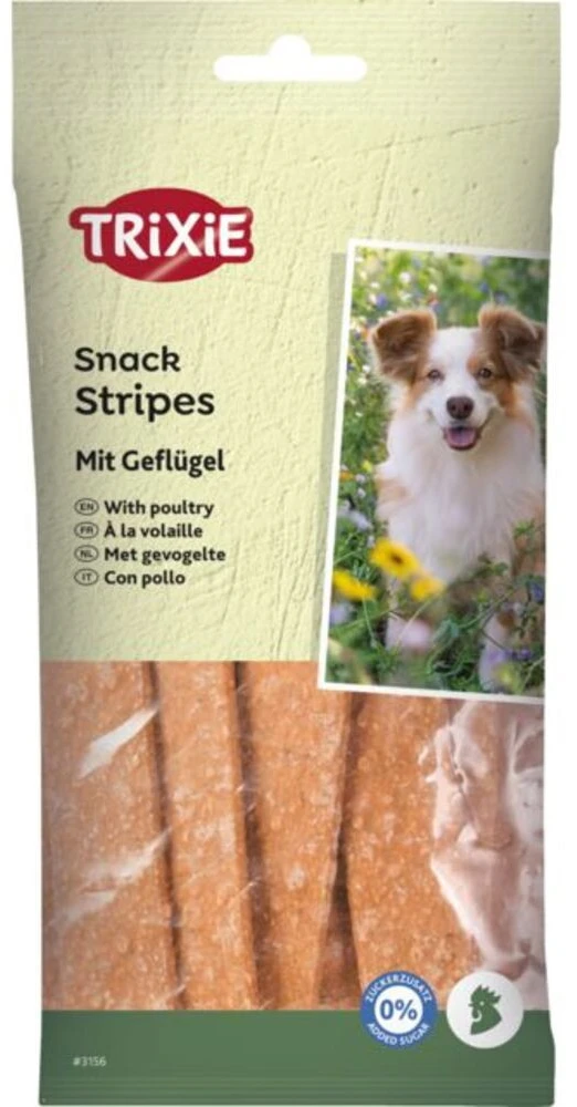 Ласощі для собак Trixie Snack Stripes with Poultry з м’ясом домашніх птахів 10 шт. 100 г (4011905031569)