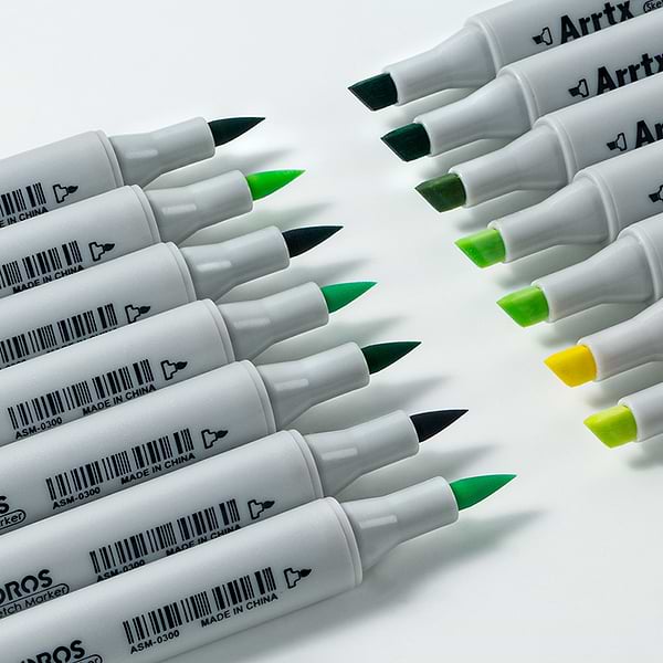 Фото - Набір маркерів Arrtx Oros ASM-03GN 24 кольори, зелені відтінки (LC302512)