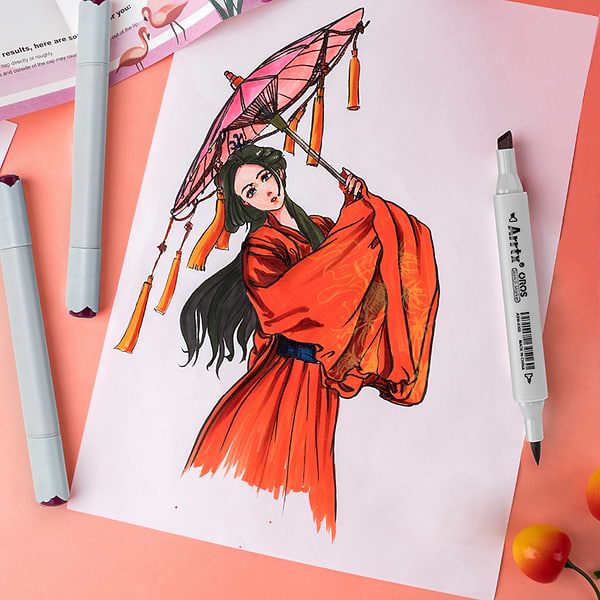 Фото - Набір маркерів Arrtx Oros ASM-03RD 24 кольори, червоні відтінки (LC302536)