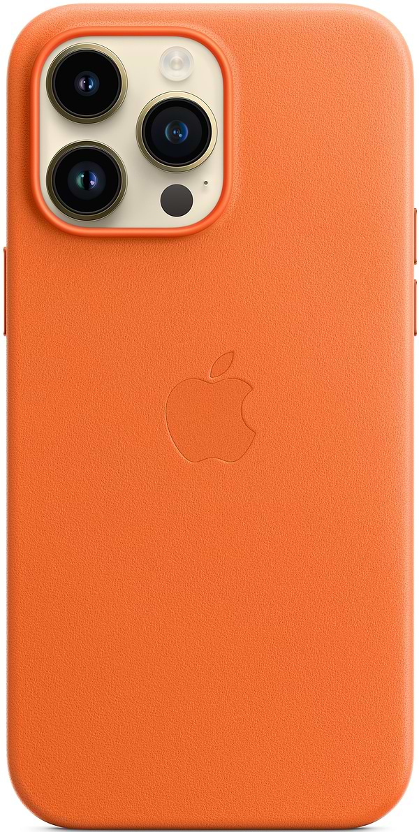Фото - Чохол для смартфону Apple iPhone 14 Pro Max Leather Case with MagSafe - Orange (MPPR3)
