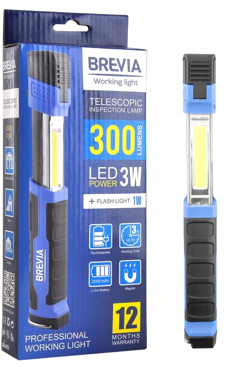 Фото - Фонарь аккумуляторный Brevia LED 3W COB+1W LED 300lm, 2000mAh, type-C (11350) Фото - Фонарь аккумуляторный Brevia LED 3W COB+1W LED 300lm, 2000mAh, type-C (11350)