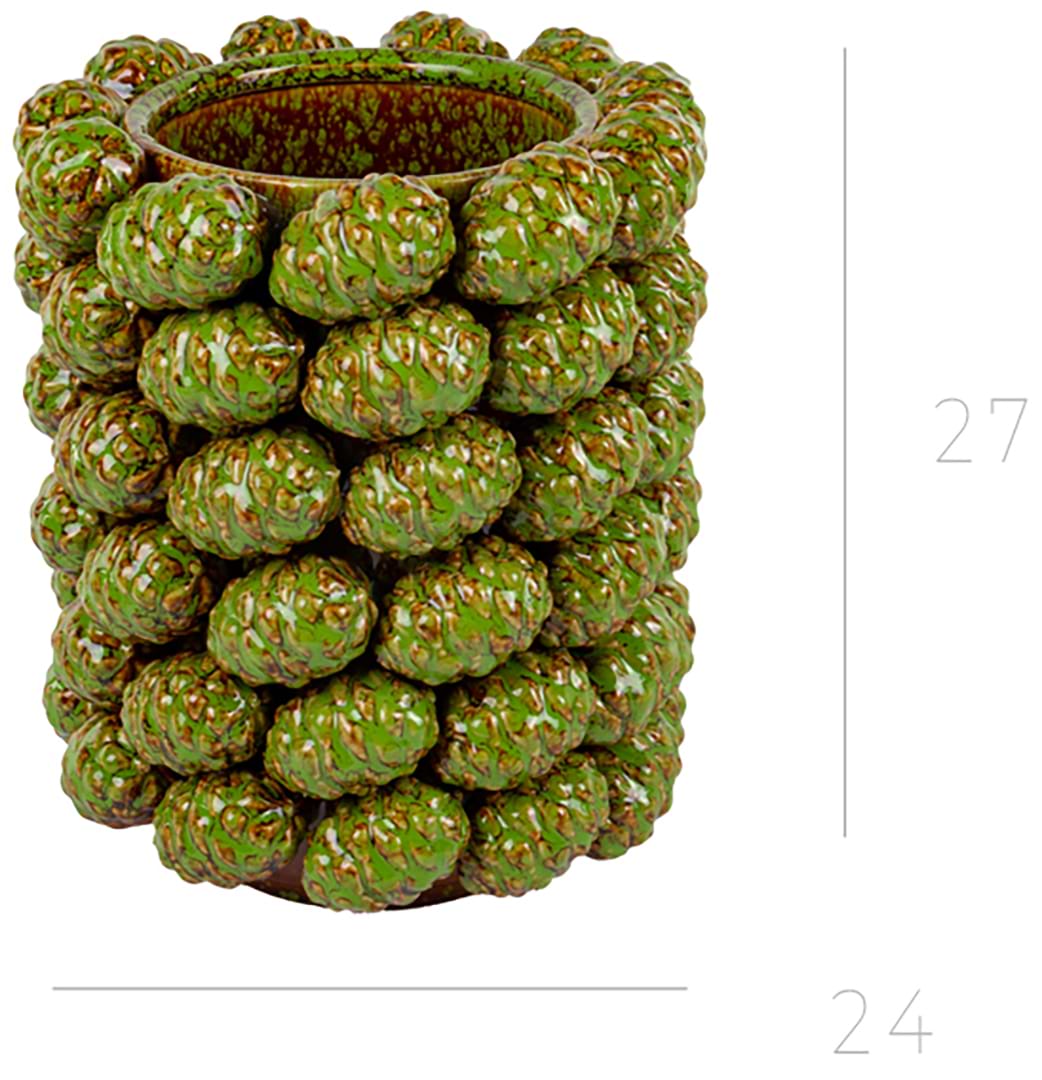 Ваза Lefard Шишки 20х20х26 см зеленая (626-001)