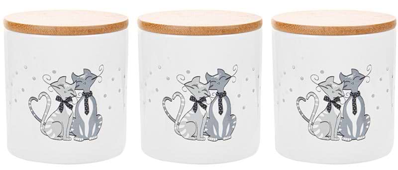 Набор емкостей для сыпучих Lefard Коты 450 мл 10х10х11 см (940-252)