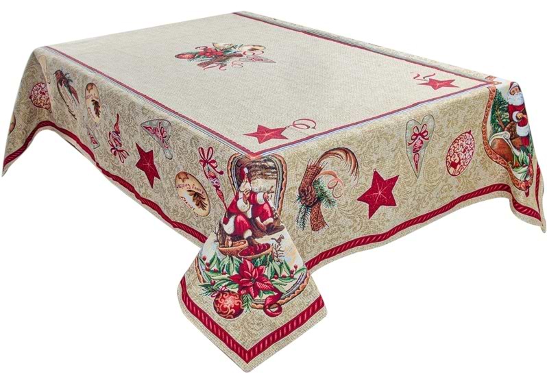 Скатерть квадратная Lefard Santa claus 100x100 см (732-184)
