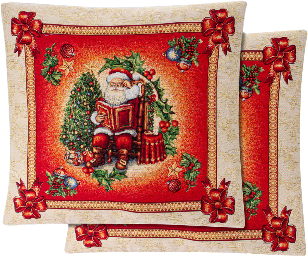 Наволочка Lefard новорічна гобеленова з люрексом Christmas 45x45 см (732-238)
