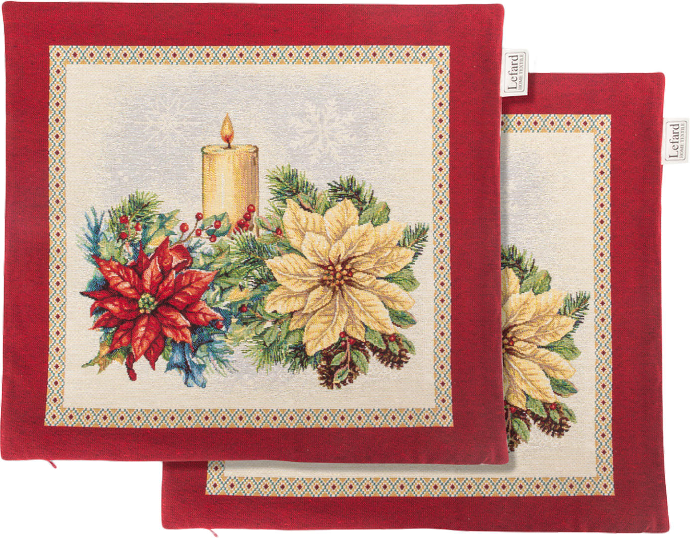 Наволочка Lefard гобеленовая с люрексом Catalina двусторонняя 45х45 см (732-370)