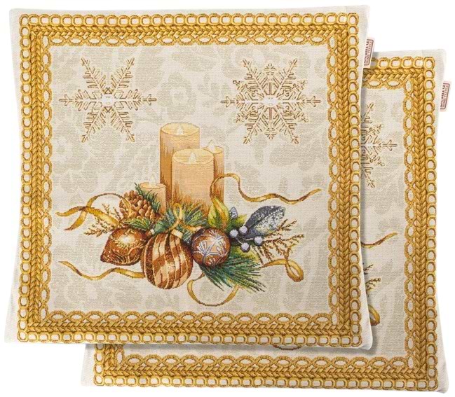 Наволочка Lefard гобелен с люрексом Candle двусторонняя 45х45 см (732-371)