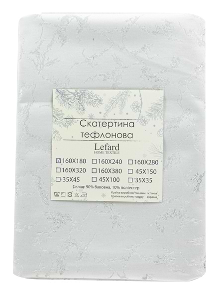 Фото - Скатерть прямоугольная Lefard Alba lurex teflon plata 160х180 см (715-337)