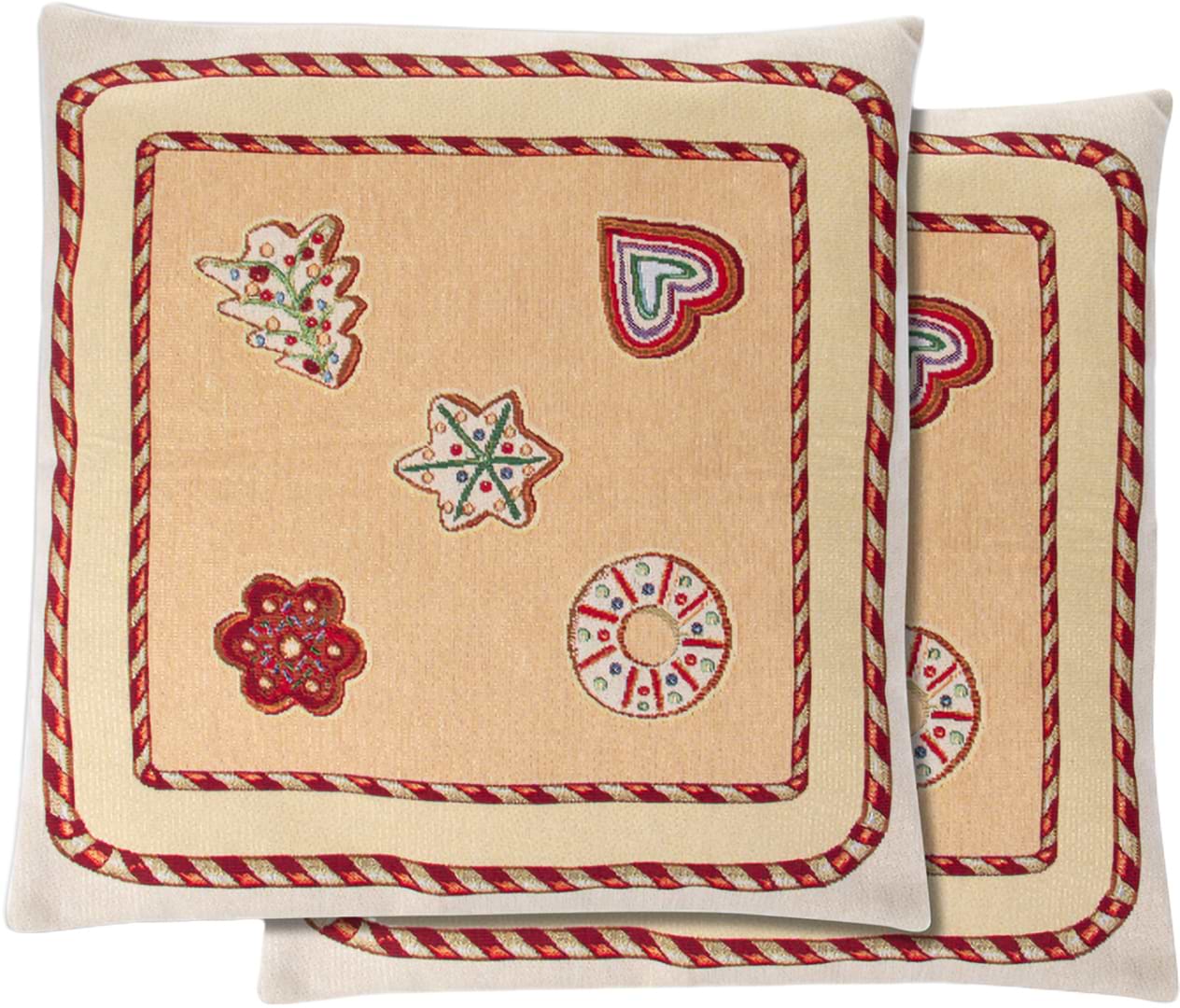Наволочка Lefard двостороння новорічна гобеленова з люрексом "Bisquit" 45x45 см (732-236)