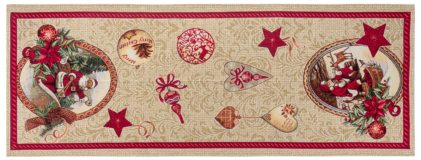 Скатертина раннер Lefard Santa claus 45x140 см (732-186)