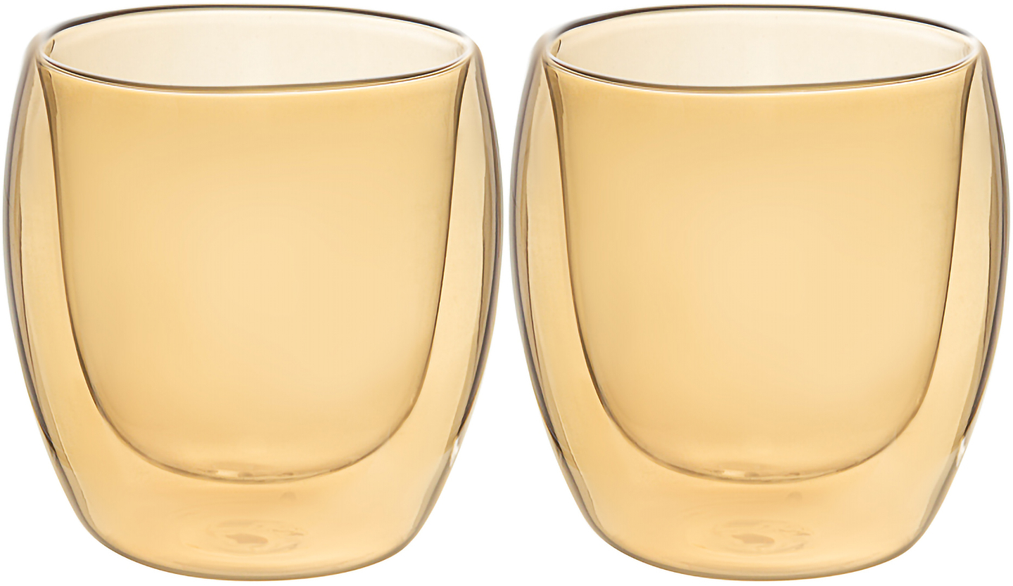Набір чашок з подвійними стінками LeGlass Amber 298 мл 2 шт. (605-007)