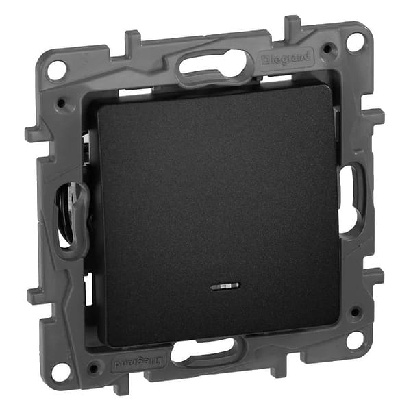 Фото - Встроенный выключатель Legrand Etika с подсветкой Антрацит (672615)