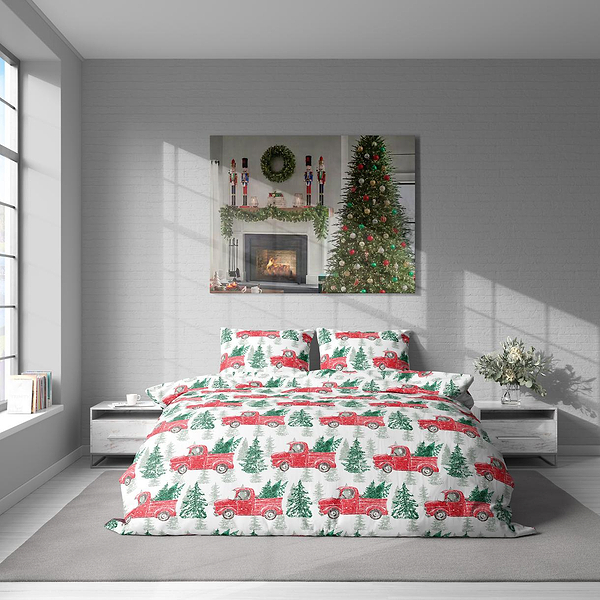 Фото - Комплект постельного белья Lelit Полисатин Белый с принтом Р-0172 семейный (1198354)