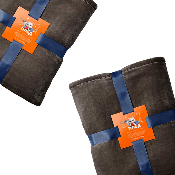 Фото - Плед євро Lelit 200х220 сіро-коричневий ((1203043)