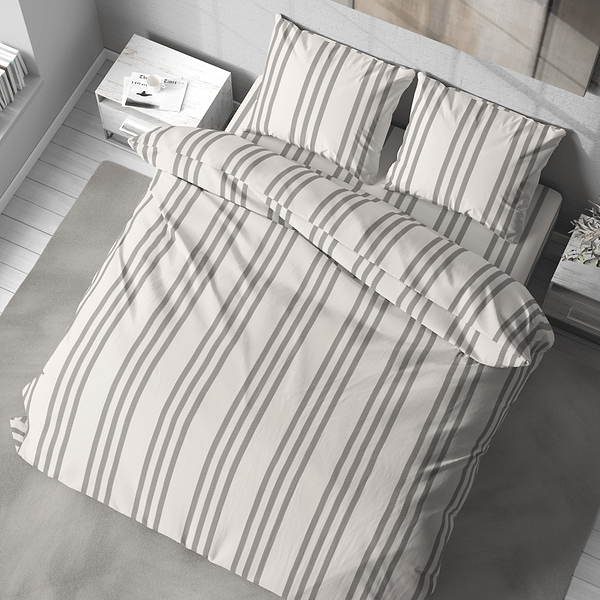 Фото - Комплект постільної білизни Lelit Полісатин Молочний з сірим P-0161 полуторний (1196934)