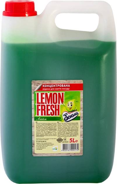 Засіб для ручного миття посуду Lemon Fresh 5 л зелений (4820167000172)