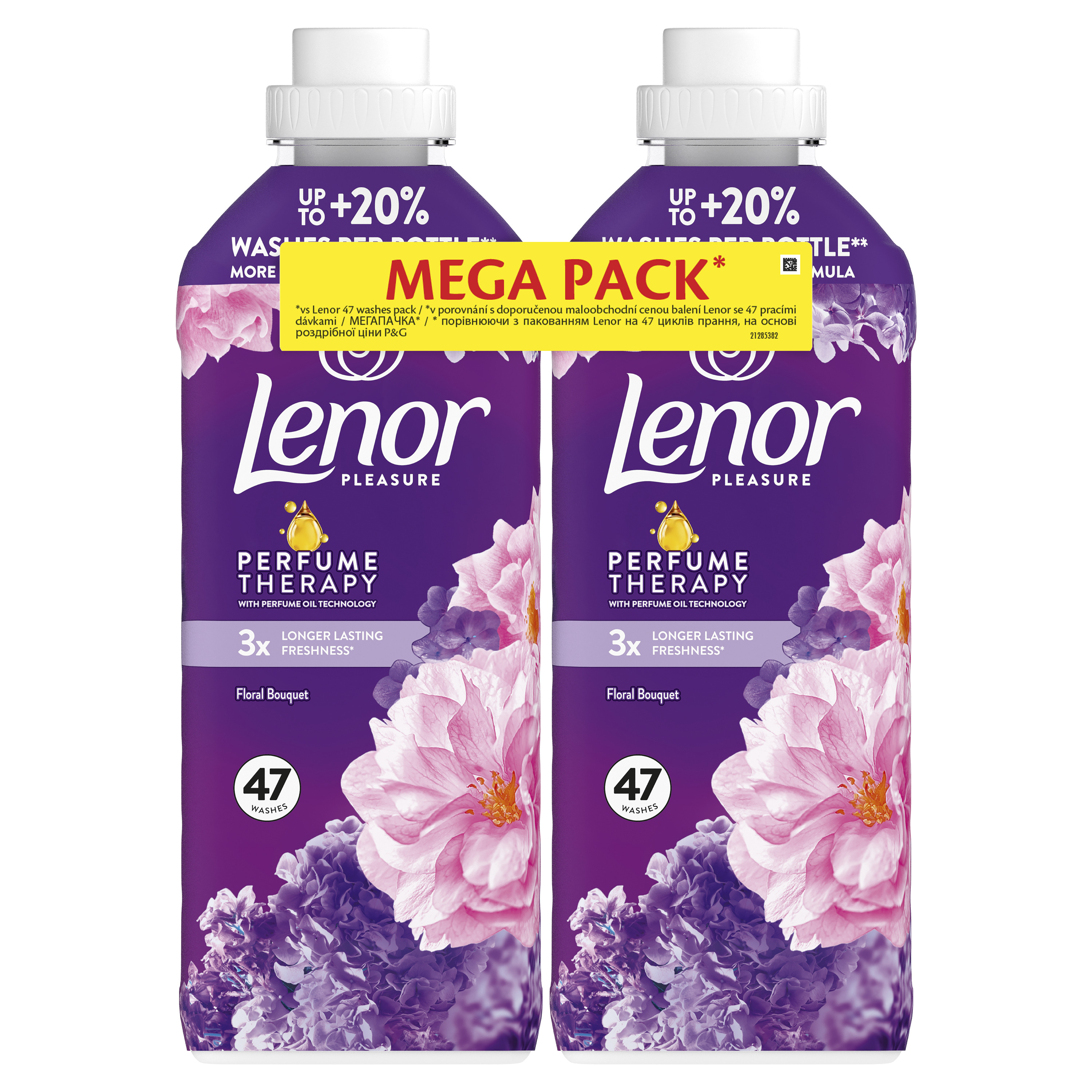 Ополаскиватель для белья Lenor Цветочный букет, 94 цикла стирки, 2х987 мл