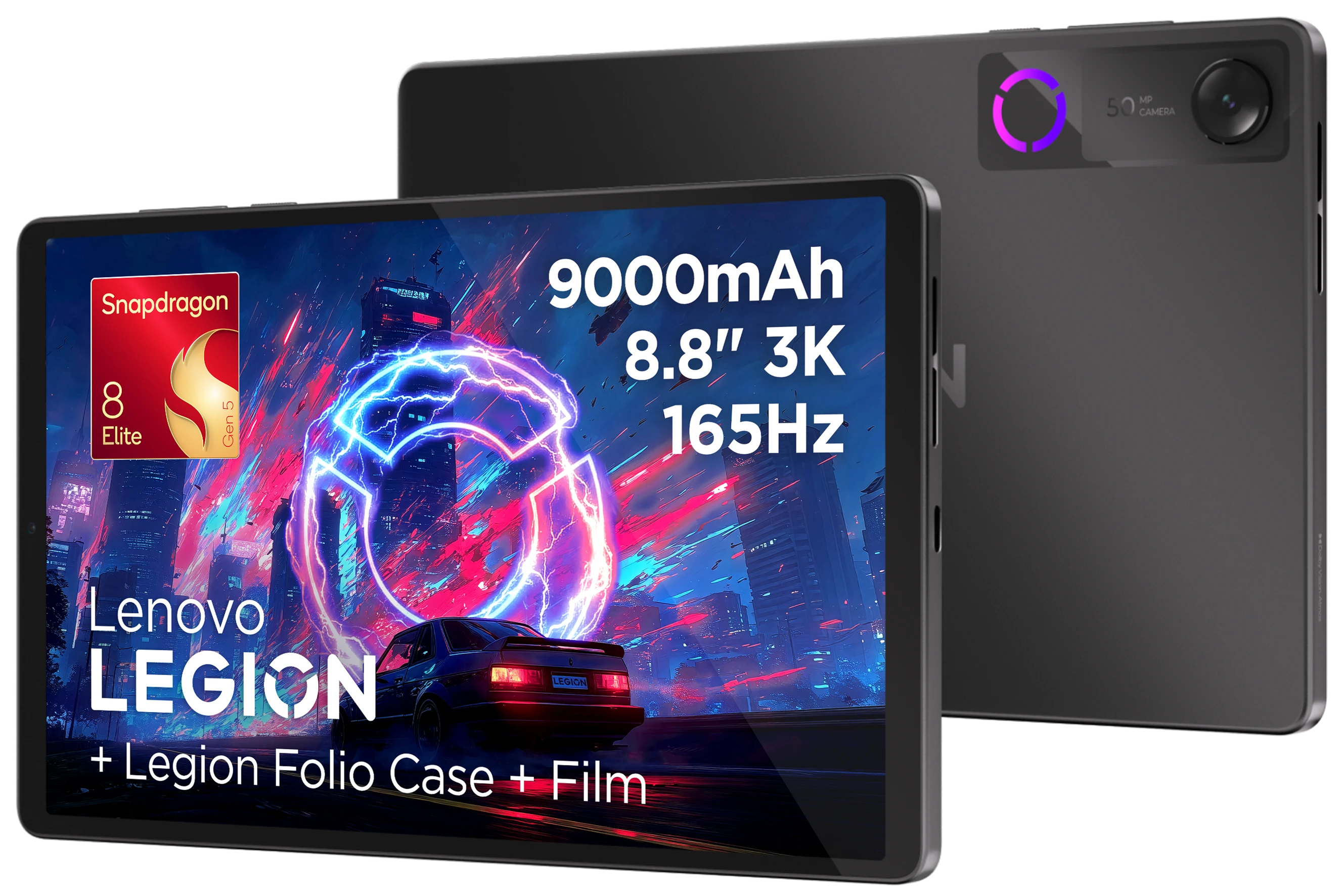 Планшет Lenovo Legion Tab (3gen) 12/256 (ZAEF0033UA) Eclipse Black + Case&Film