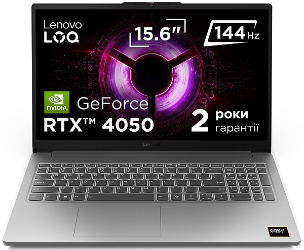 Фото - Ноутбук ігровий Lenovo LOQ-15ARP10E (83S00087RA) Luna Grey