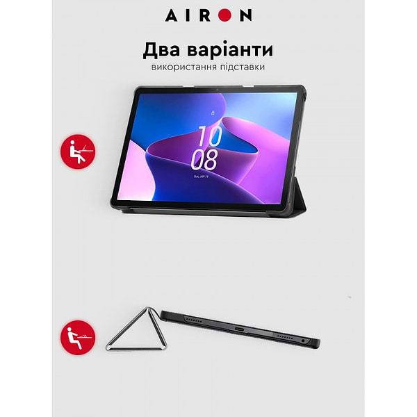 Фото - Чохол для планшета AIRON Premium for Lenovo Tab M10 3rd 10.1 TB (325FU/328FU) із захисною плівкою та серветкою Black (4822352781083)