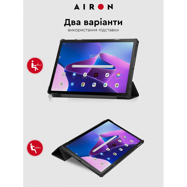 Фото - Чохол для планшету AIRON Premium for Lenovo tab M10 Plus 3rd Gen 2022 10.6 "" із захисною плівкою та серветкою Black (4822352781082)