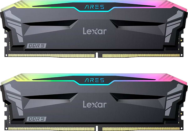 Фото - Память DDR Lexar Ares RGB Black DDR5 6400MHz 32GB Kit 2x16GB (LD5EU016G-R6400GDLA)