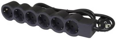 Фото - Подовжувач 220В Legrand STANDARD 6x2K+3 sockets 16 A 1.5 m Black (694558)