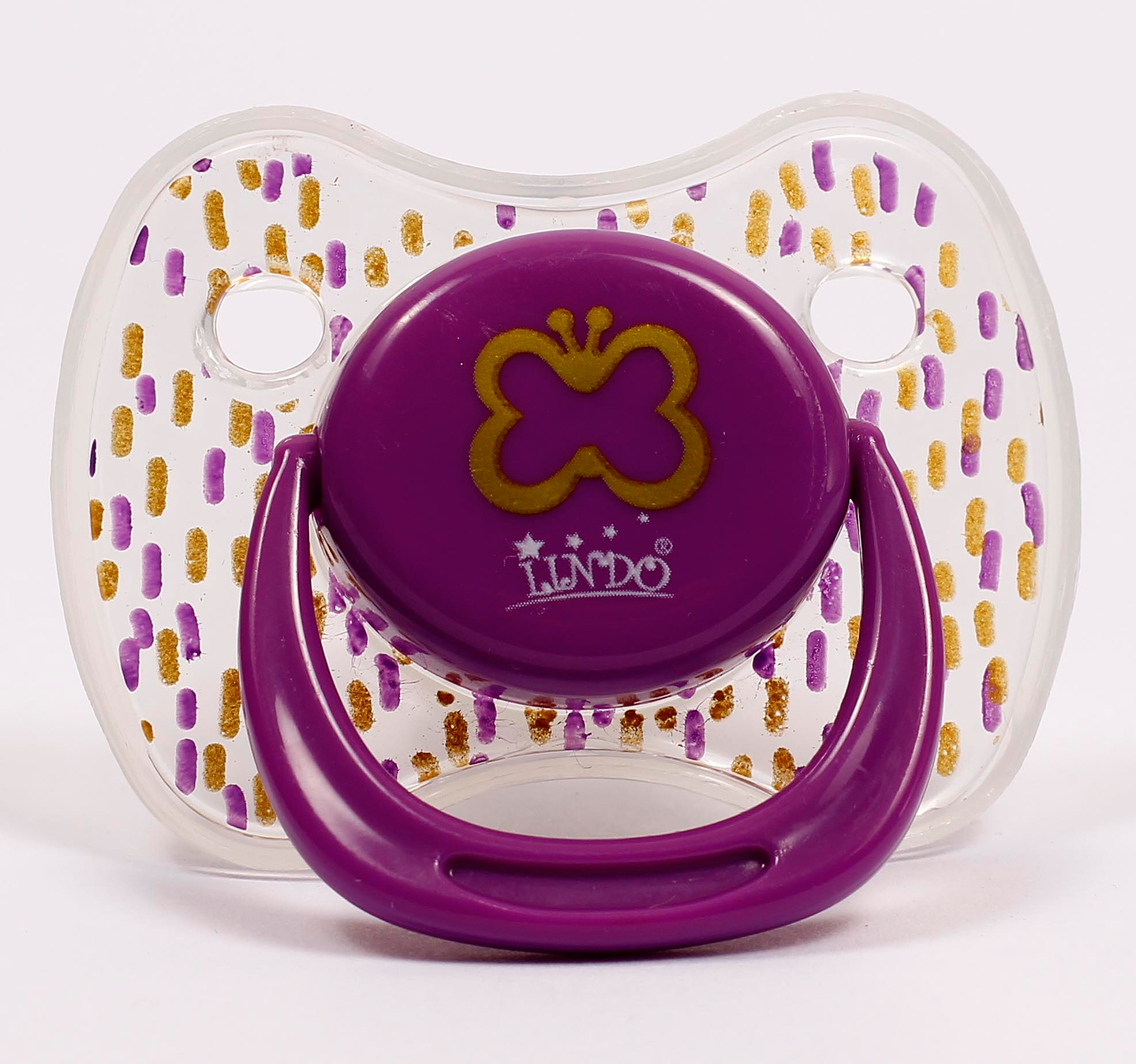 Круглая пустышка Lindo фиолетовый (Li401/0-6 ф)