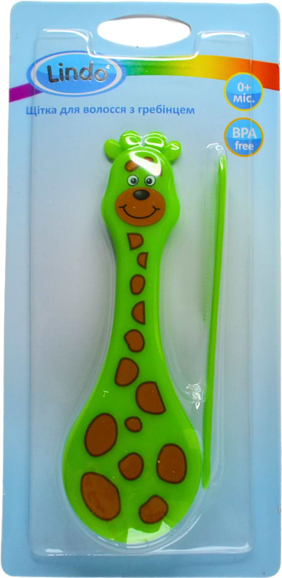 Фото - Набор расчесок для детских волос Lindo Жираф зеленый (Lі 600 зел)
