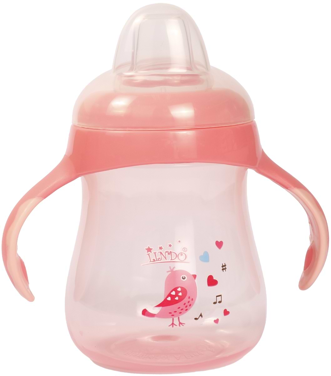Поильник-непроливайка детский Lindo 250 мл розовый (LI 711 рож)