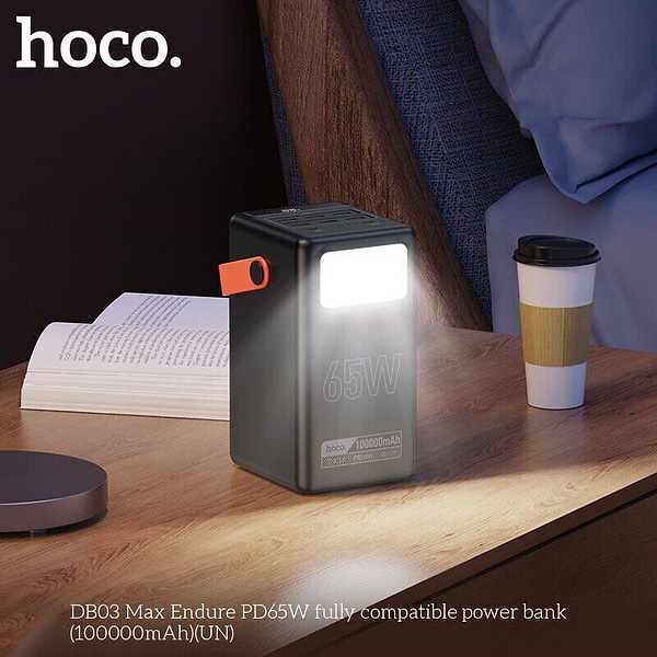 Фото - Батарея мобільна HOCO DB03 Max Centurion 65W 100000 mAh Black+15 LED Lamps