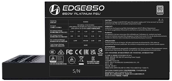 Фото - Блок живлення для ПК Lian Li 80 PLUS PLATINUM (G9P.EG0850.BE00.EU)