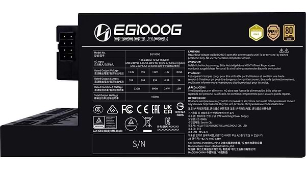 Фото - Блок питания для ПК Lian Li EDGE GOLD 1000W Black with Hub, EU Cord (G9P.EG1000G.BH00.EU)