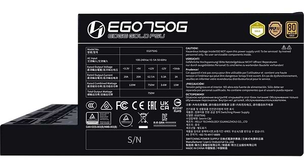 Фото - Блок питания для ПК Lian Li EDGE GOLDd 750W Black, EU Cord (G9P.EG0750G.B000.EU)