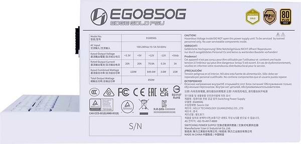 Фото - Блок питания для ПК Lian Li EDGE GOLD 850W White, EU Cord (G9P.EG0850G.W000.EU)