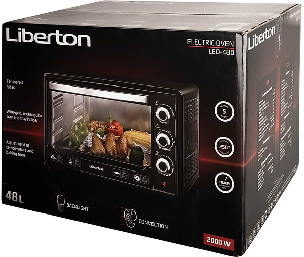 Фото - Піч електрична Liberton LEO-480 Black Mirror