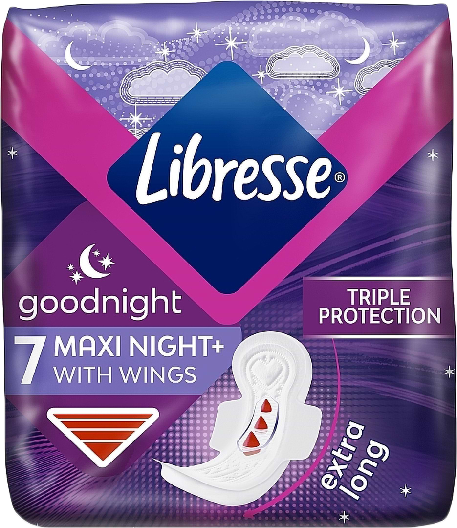 Прокладки гигиенические Libresse Maxi Goodnight 7 шт. (7322540823356) - Фото 1