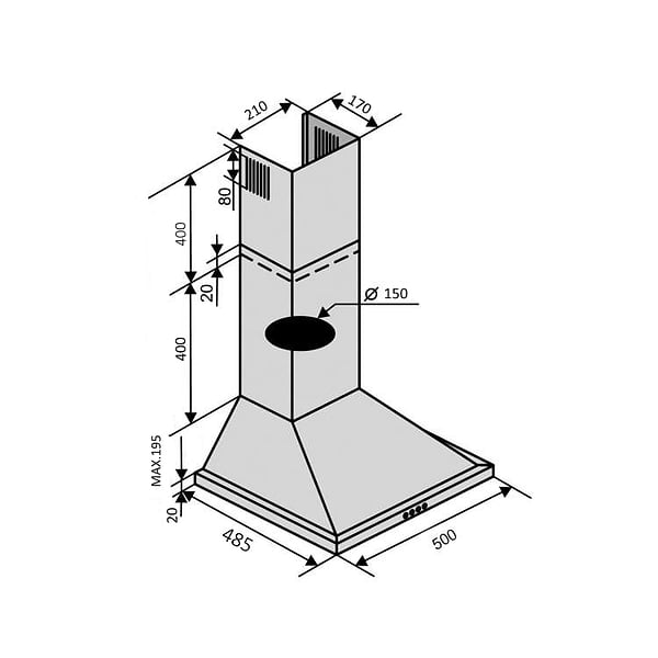 Фото - Вытяжка декоративная Ventolux LIDO 50 WH (700)