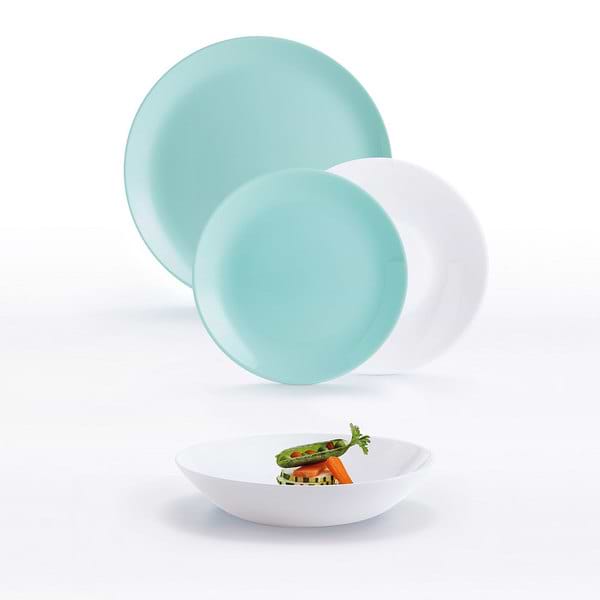 Фото - Столовий сервіз Luminarc Diwali Light Blue Turquoise & White 18 пр. (P5912)