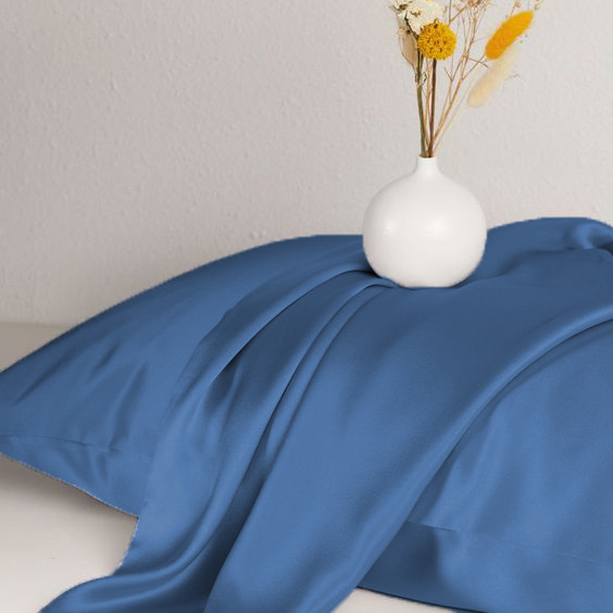 Фото - Комплект постільної білизни MirSon Satin Light Pro 10-011 Dark Blue 2x160x220 см (2200010174267)